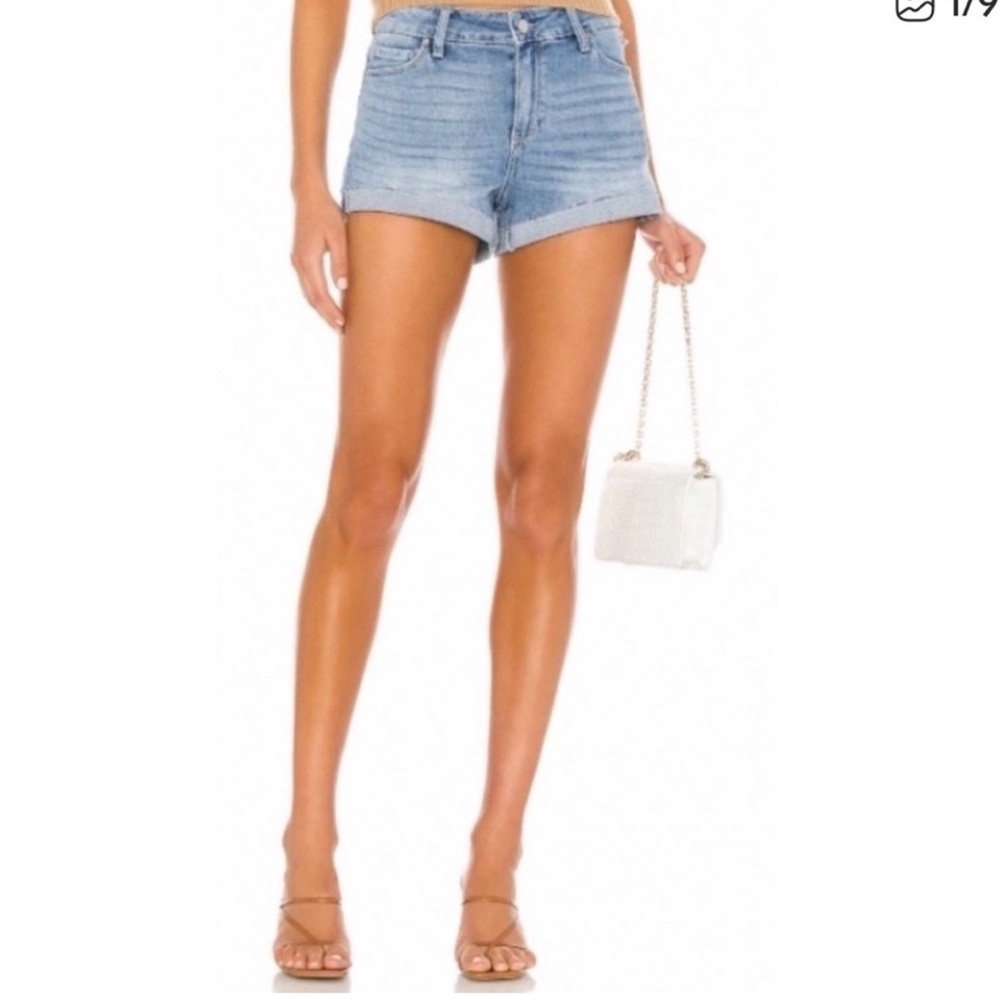 Paige Shorts Womens Size 26 Blue Jimmy Jimmy Light Denim Distressed Cuffed Jean